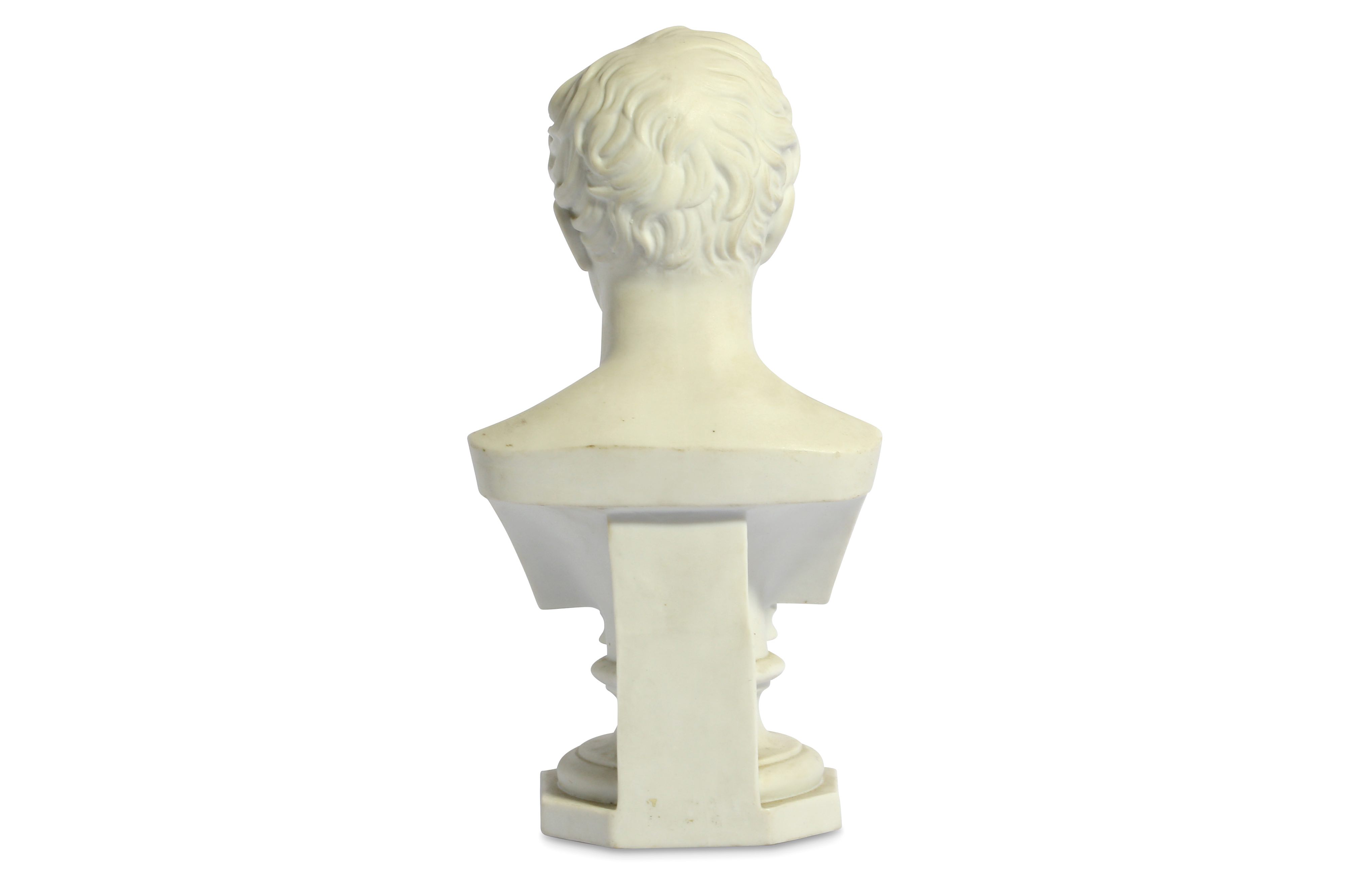 AN EARLY BISQUE PORCELAIN BUST OF LORD BYRON - Image 4 of 5