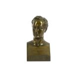 A LARGE BRONZE BUST OF LORD BYRON