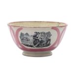 A PINK LUSTREWARE COMMEMORATIVE BOWL WITH LORD BYRON'S POEM 'THE SAILOR’S TEAR'