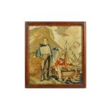 A FRAMED NEEDLE POINT OF LORD BYRON’S FIRST TRIP TO GREECE