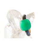 A green chalcedony and sapphire 'Capri' ring, by Pomellato