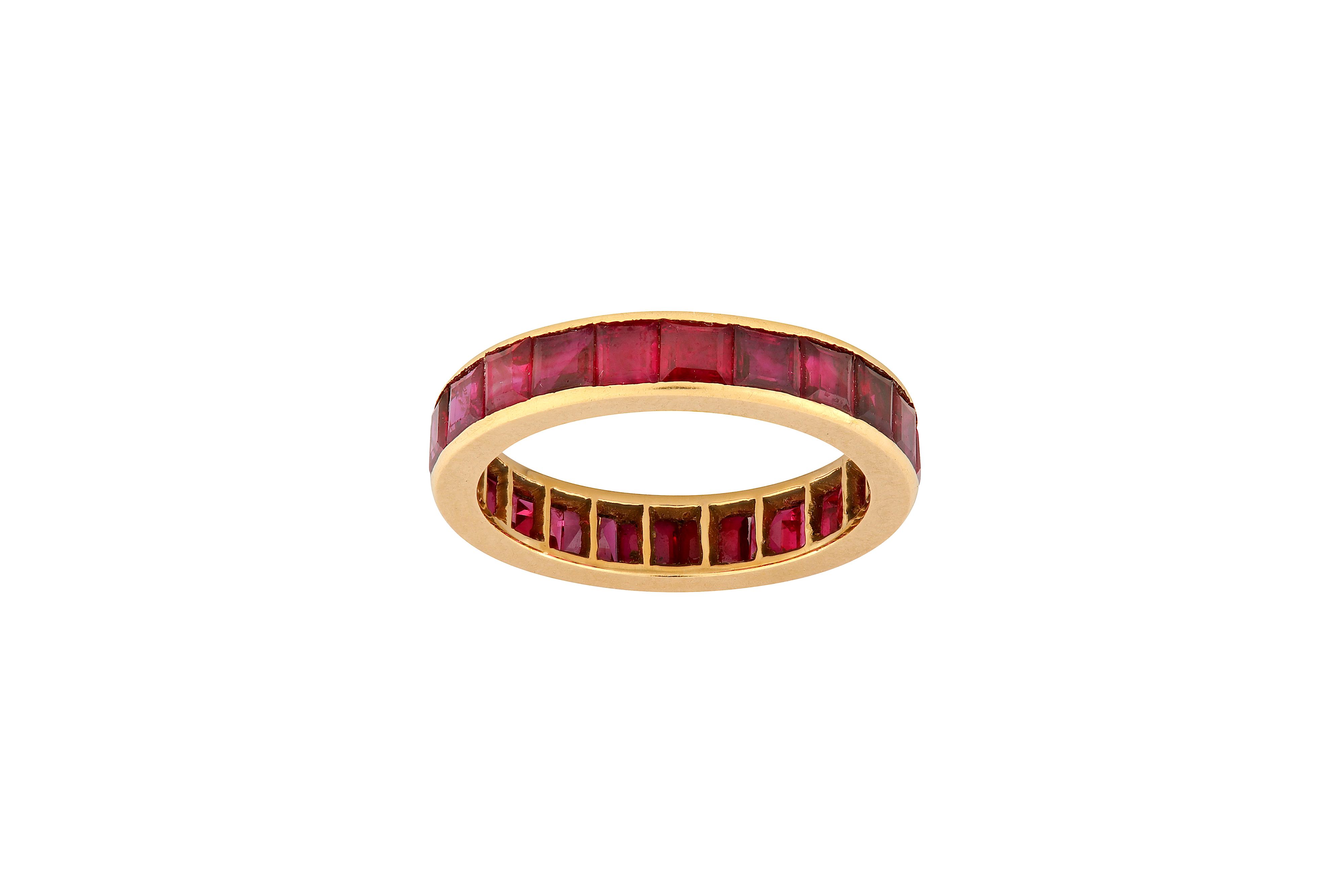 A ruby eternity ring