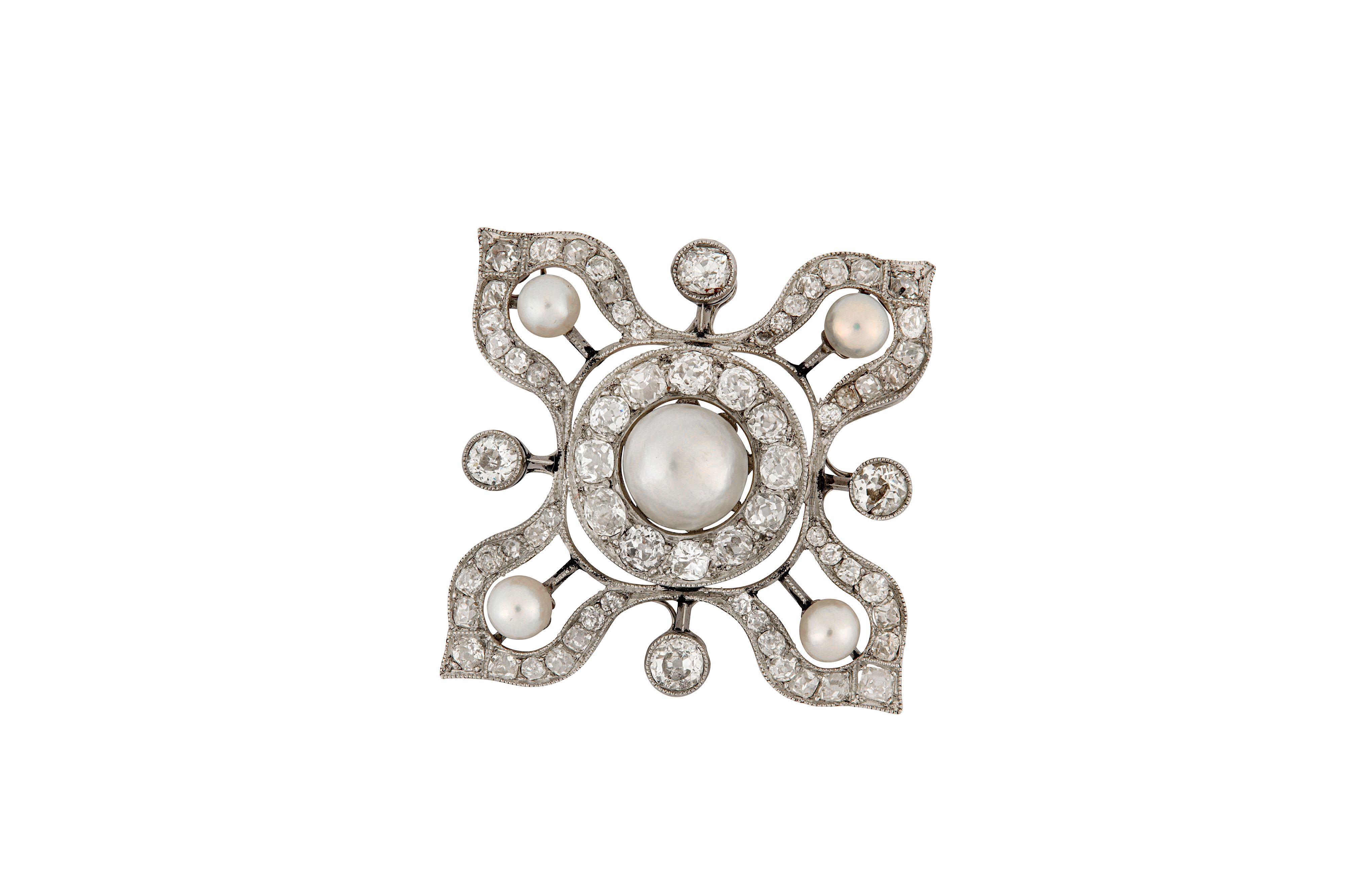 A pearl and diamond brooch - Image 2 of 2