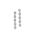 A pair of aquamarine and diamond pendent earrings