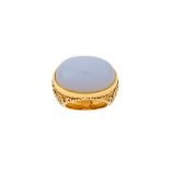 A blue chalcedony dress ring, by Carrera y Carrera