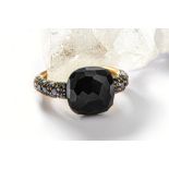 An oynx and black diamond 'Capri' ring, by Pomellato