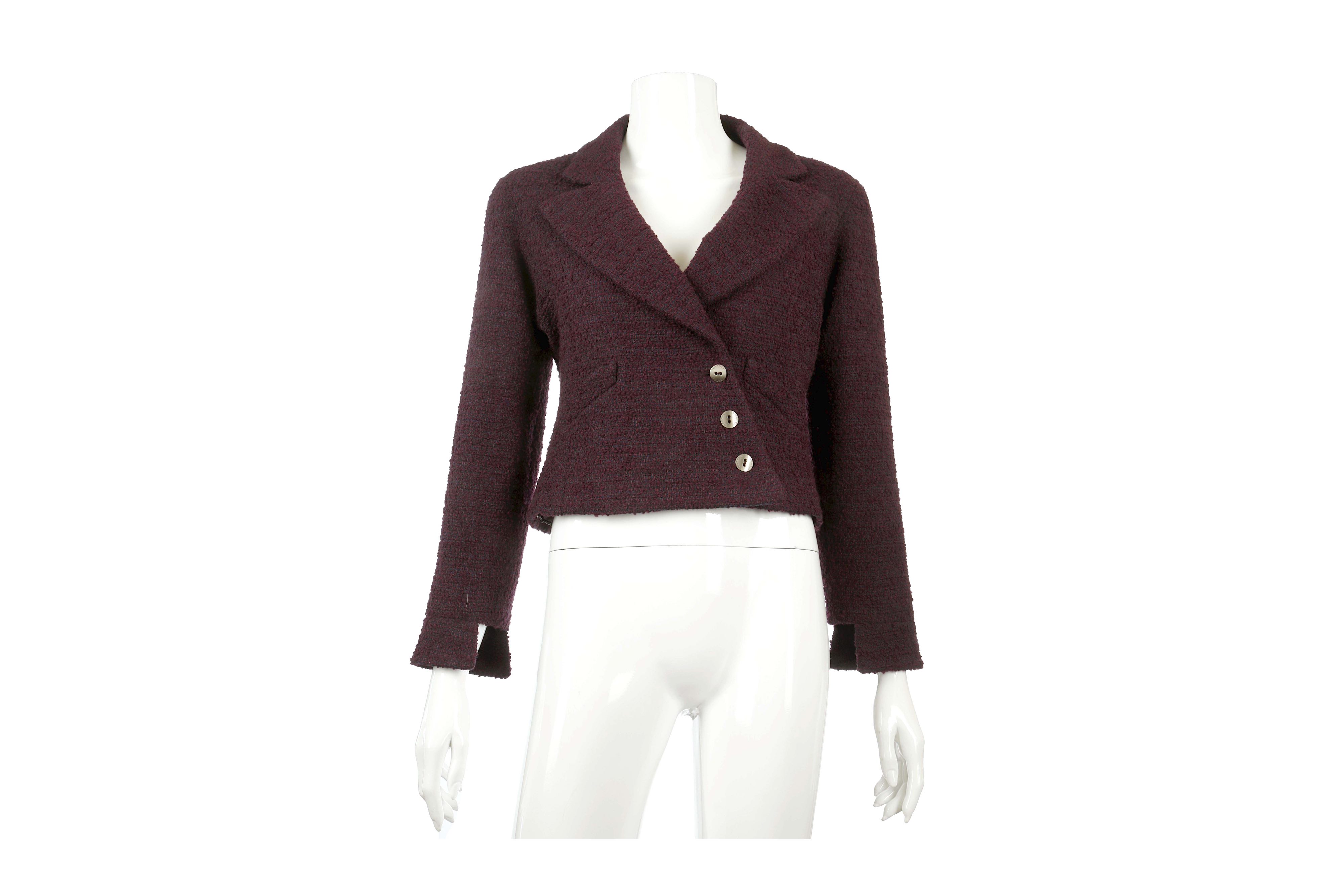 Chanel Deep Purple Cropped Jacket - size 38