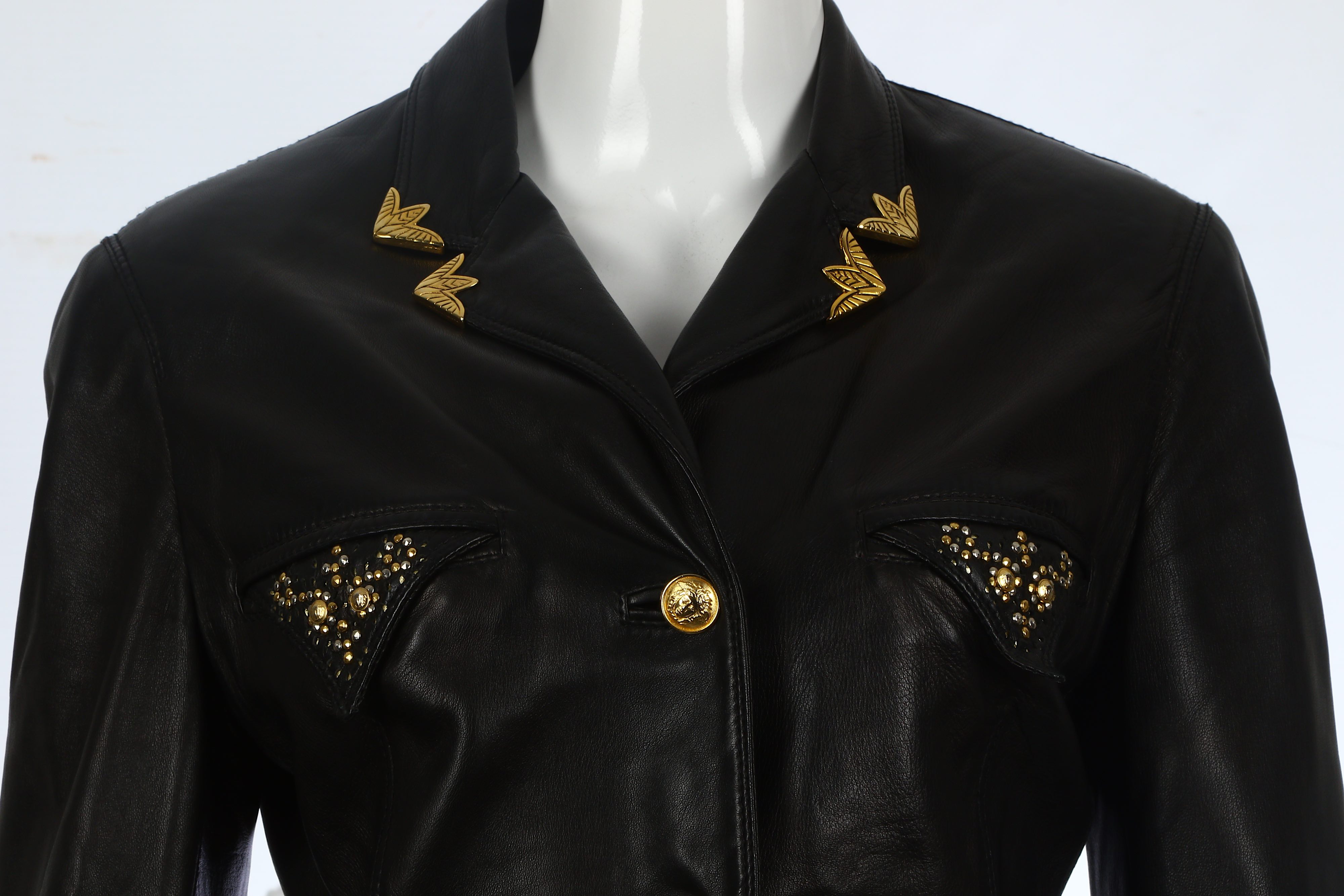 Gianni Versace Black Leather Jacket - Image 4 of 7