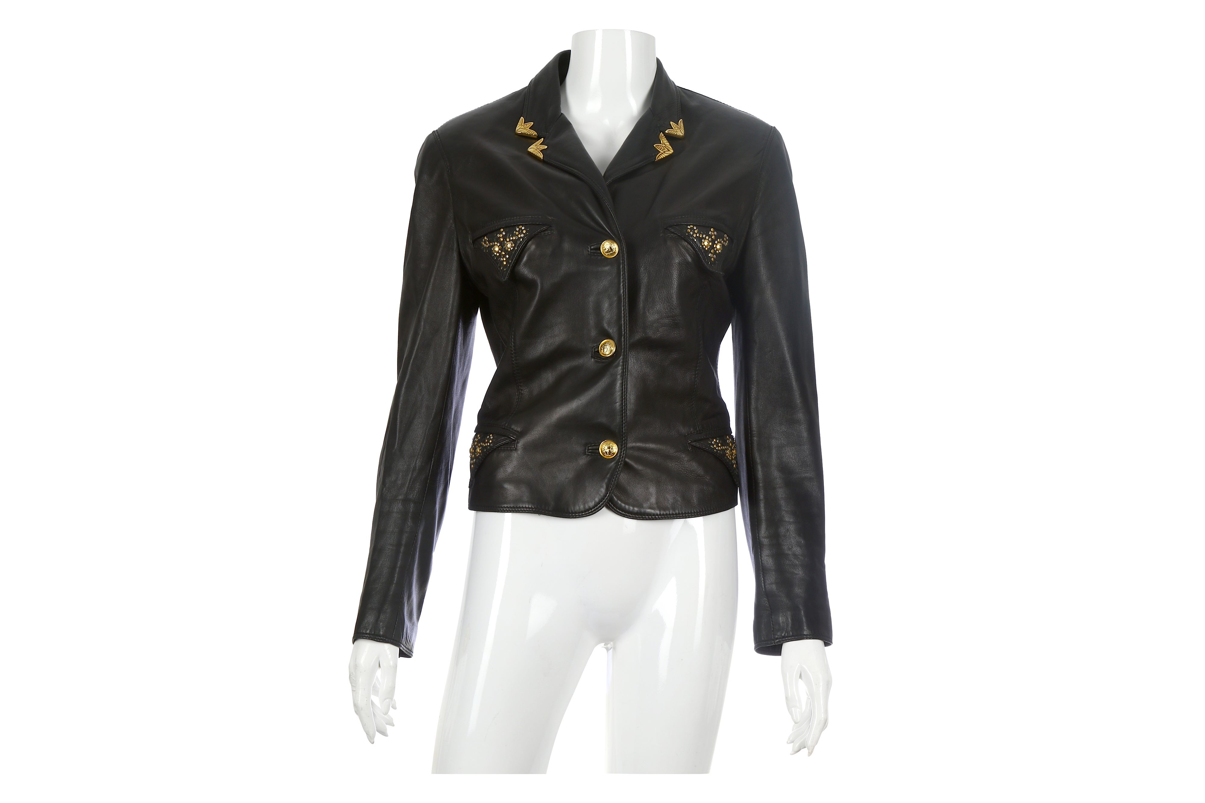 Gianni Versace Black Leather Jacket