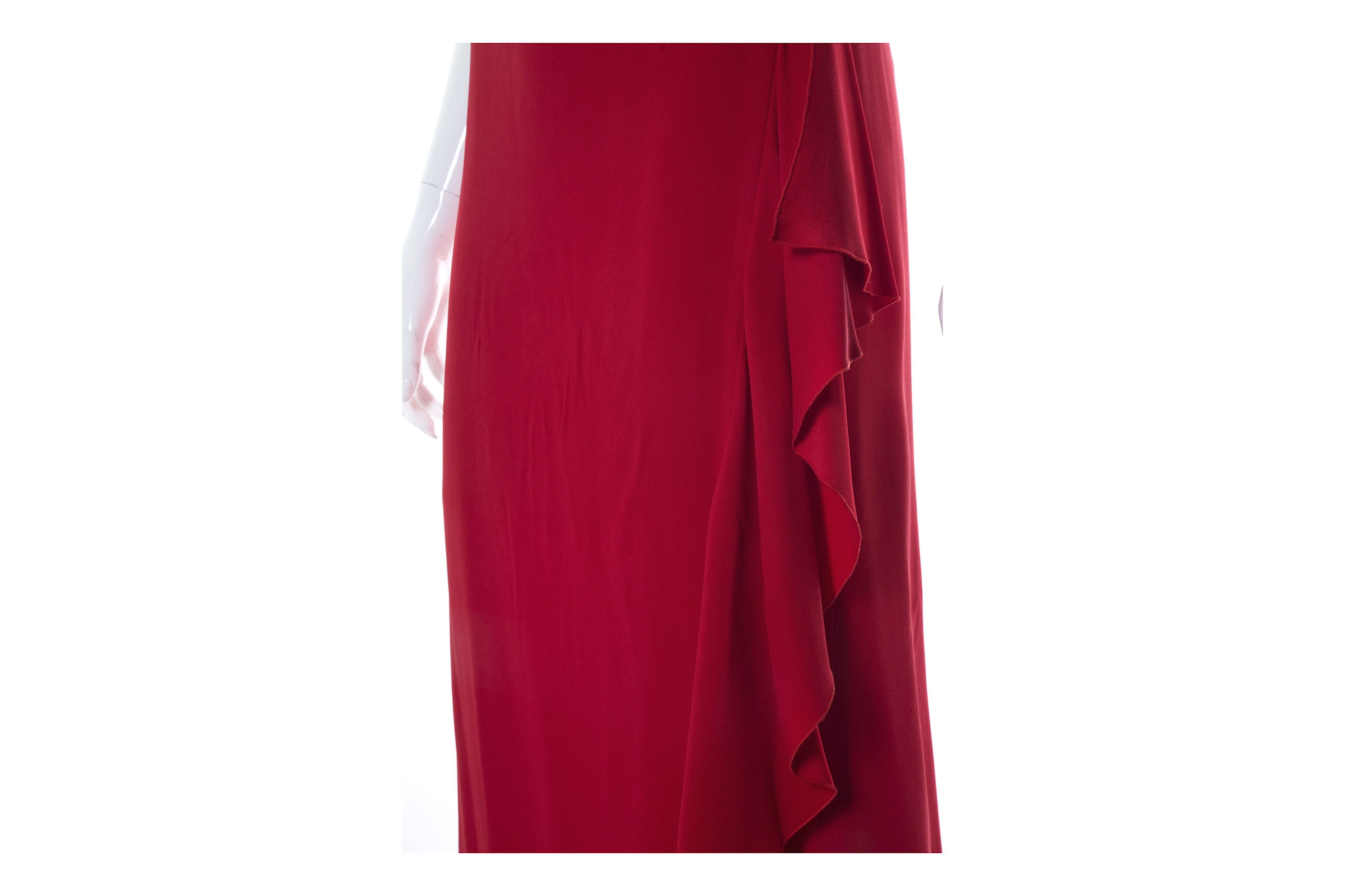 Valentino Boutique Red Silk Gown - size 6 - Image 4 of 6