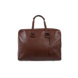 Tom Ford Brown Leather Overnight Bag