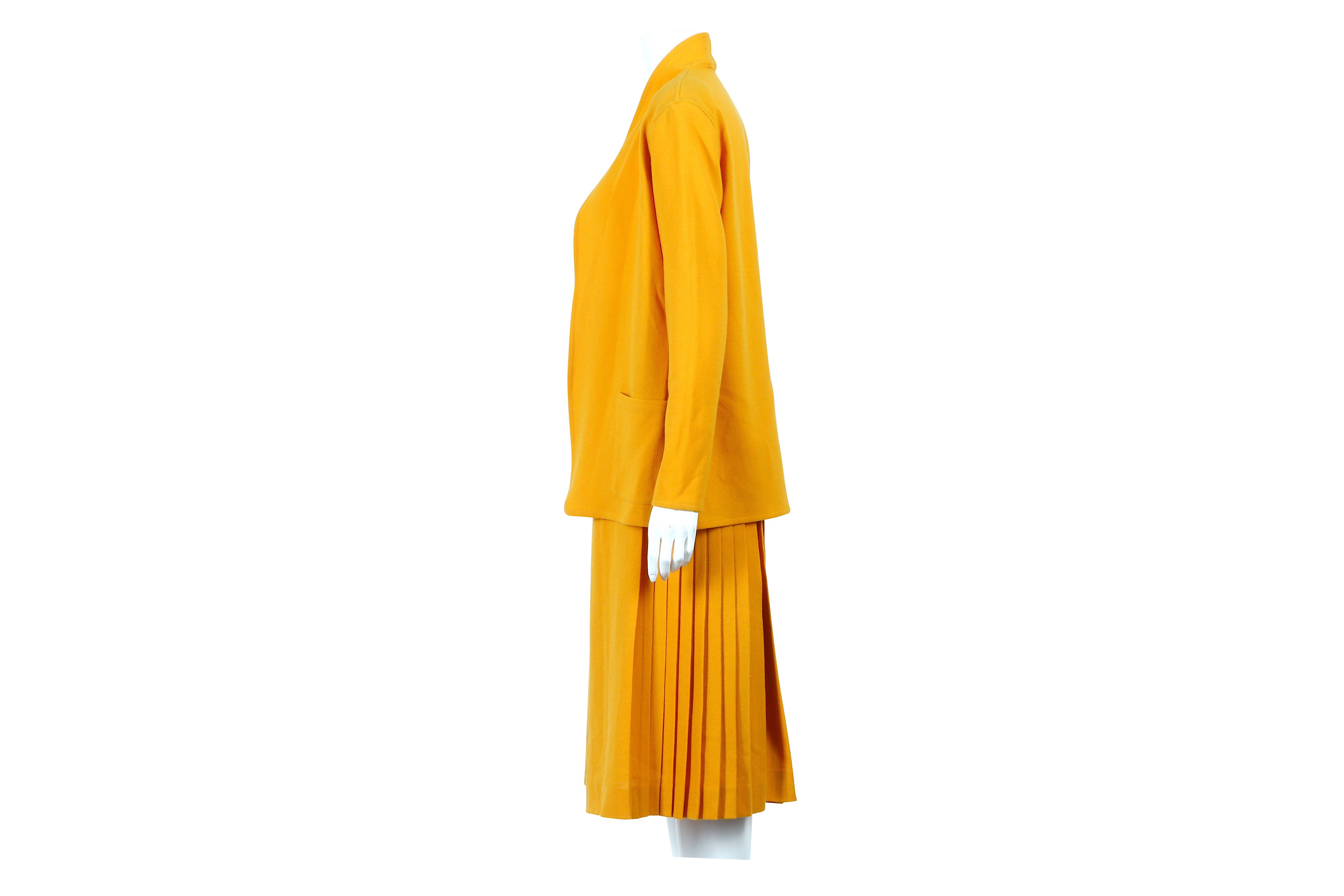 Christian Dior Orange Crepe Skirt Suit - size 40 - Image 3 of 5