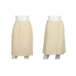 Two Chanel and Chanel Boutique Cream Boucle Skirts - sizes 38 and 40