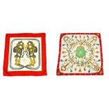 Two Hermes Silk Scarves