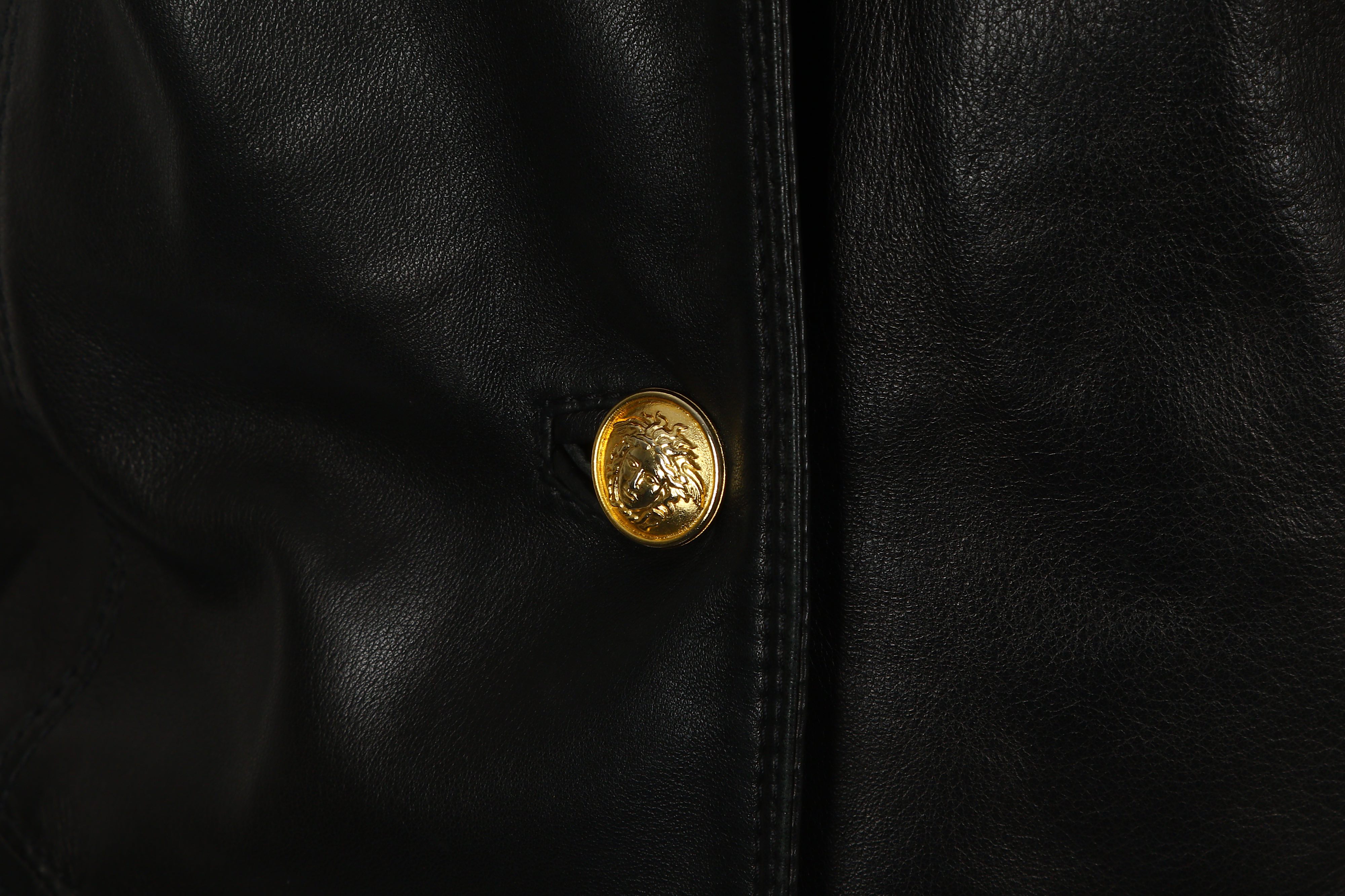 Gianni Versace Black Leather Jacket - Image 6 of 7