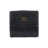 Chanel Black Quilted Compact Wallet