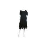 Marc Bohan for Haute Couture Christian Dior Black Silk Chiffon Dress