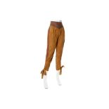 Roberto Cavalli Brown Suede Cropped Trousers - size XS