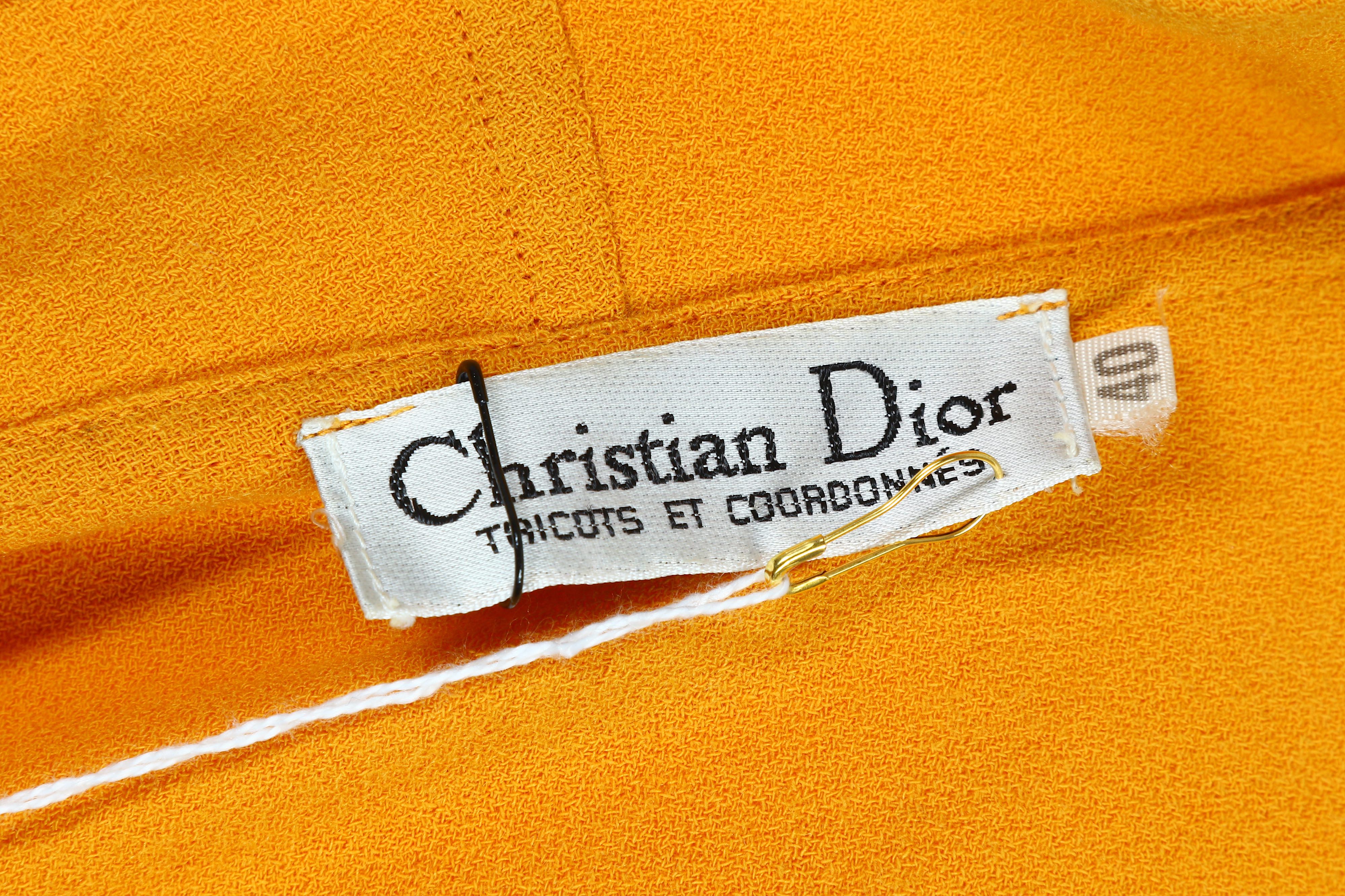 Christian Dior Orange Crepe Skirt Suit - size 40 - Image 5 of 5