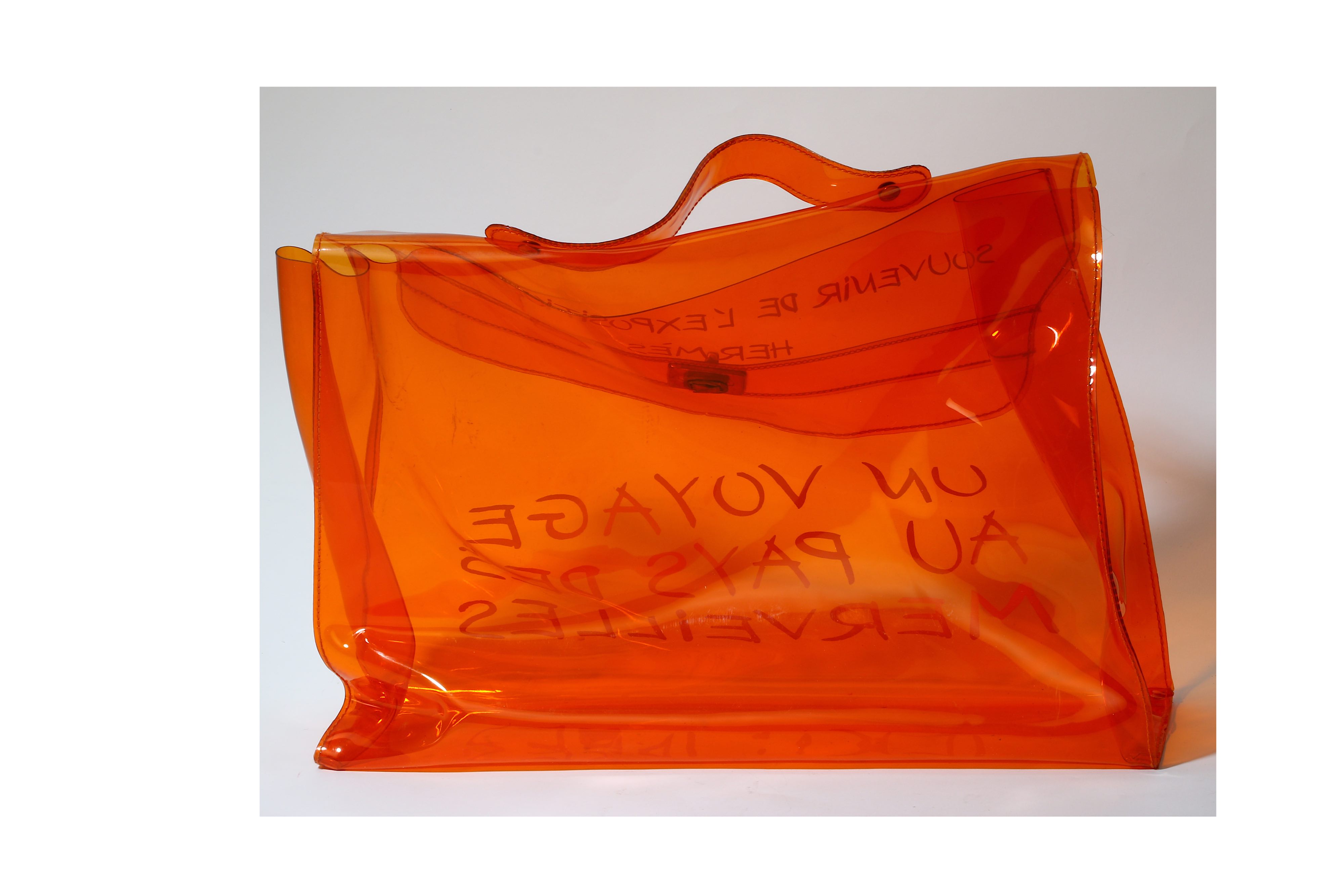 Hermes Limited Edition Transparent Orange Vinyl 'Souvenir de L'Exposition' Kelly - Image 2 of 3