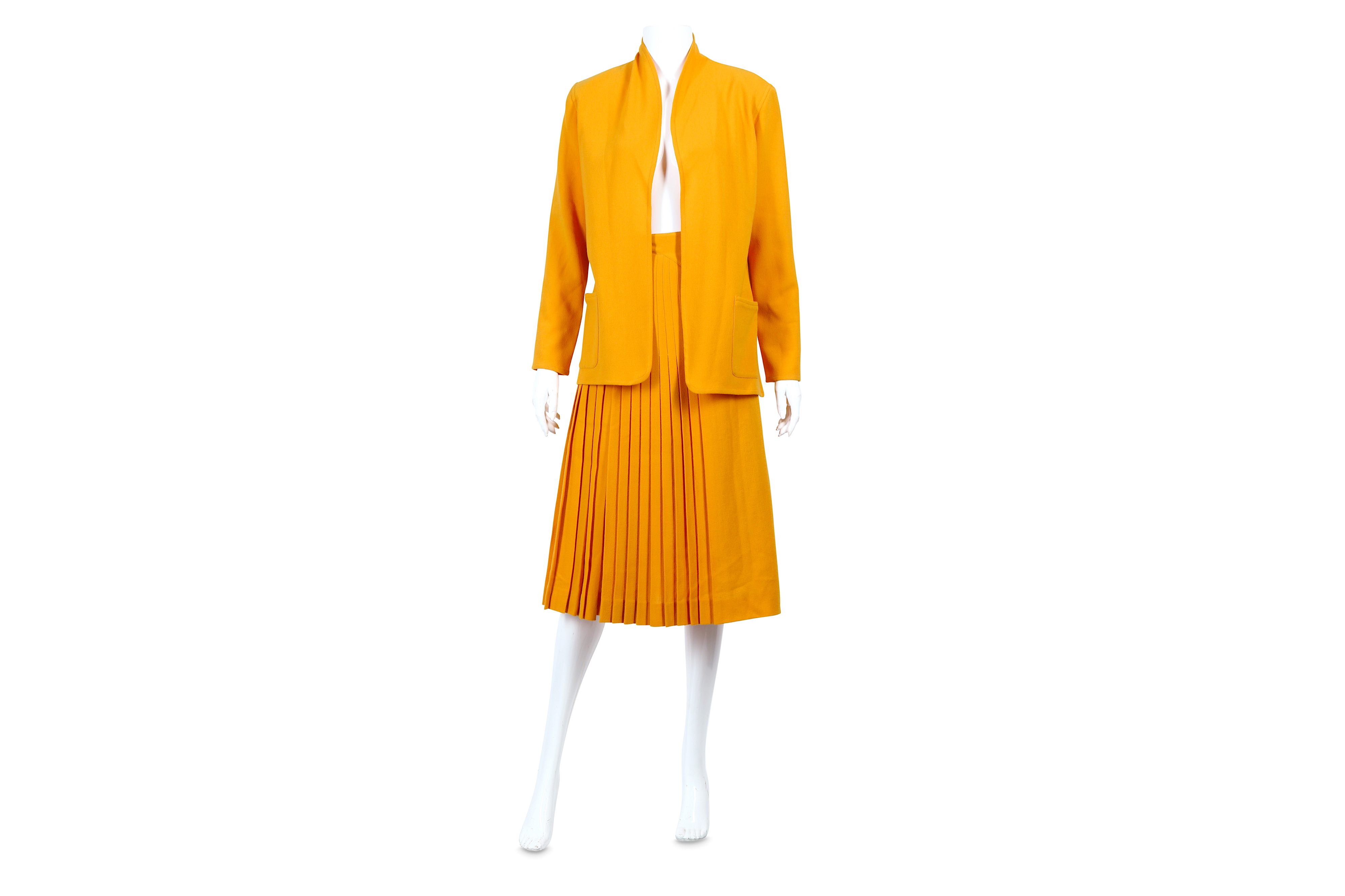 Christian Dior Orange Crepe Skirt Suit - size 40