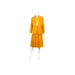 Christian Dior Orange Crepe Skirt Suit - size 40