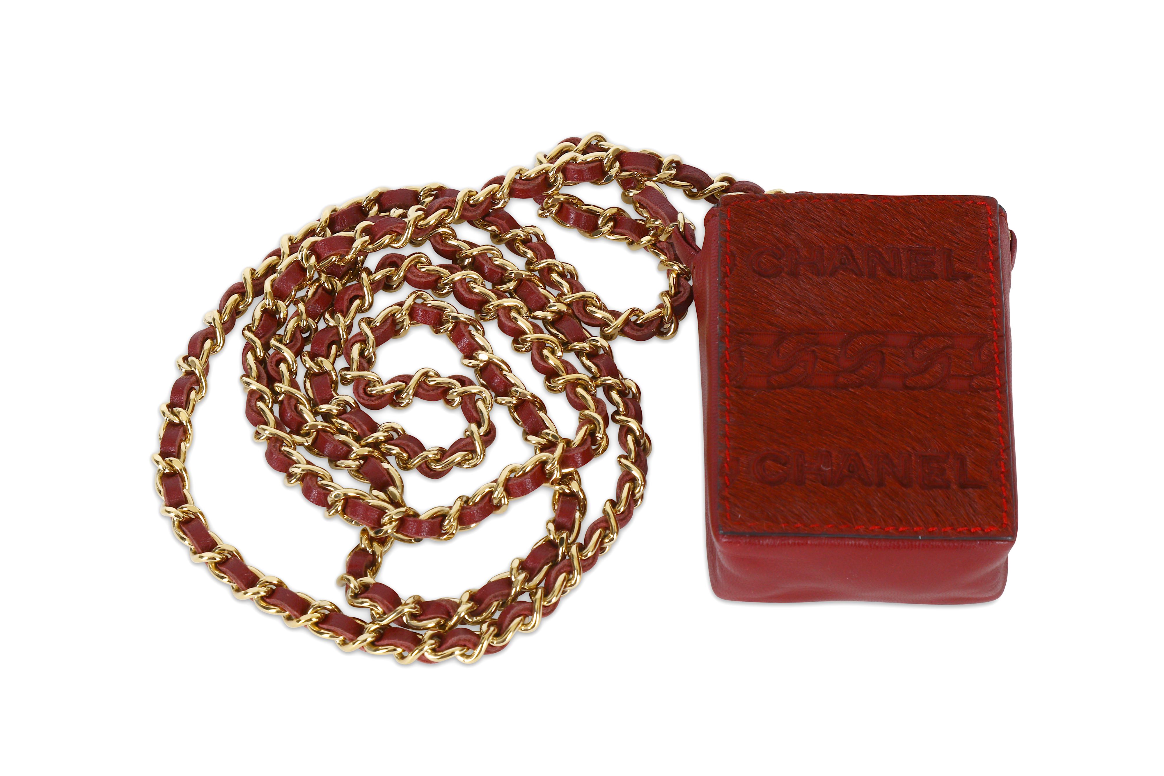 Chanel Burgundy Pony Skin Cigarette Pouch - Image 3 of 6