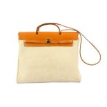 Hermes Toile and Leather Herbag