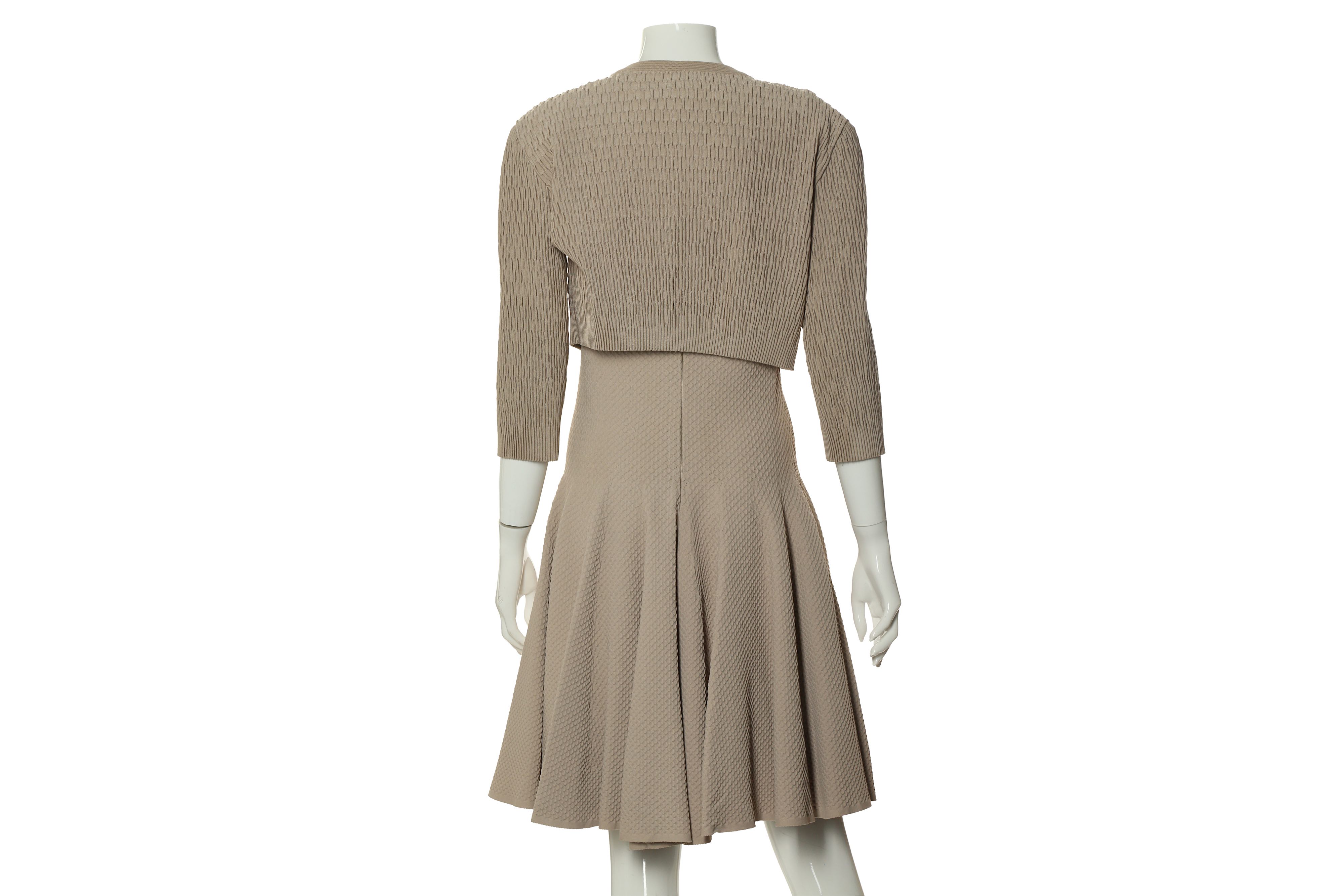 Alaia Taupe Stretch Dress and Jacket - sizes 42 and 44 - Image 3 of 7