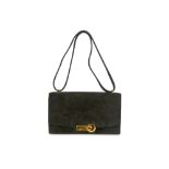 Hermes Vintage Black Suede Shoulder Bag