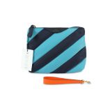 Anya Hindmarch Blue Striped Nylon Pouch