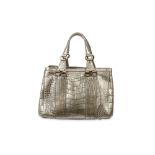 Donna Karan Silver Crocodile Tote