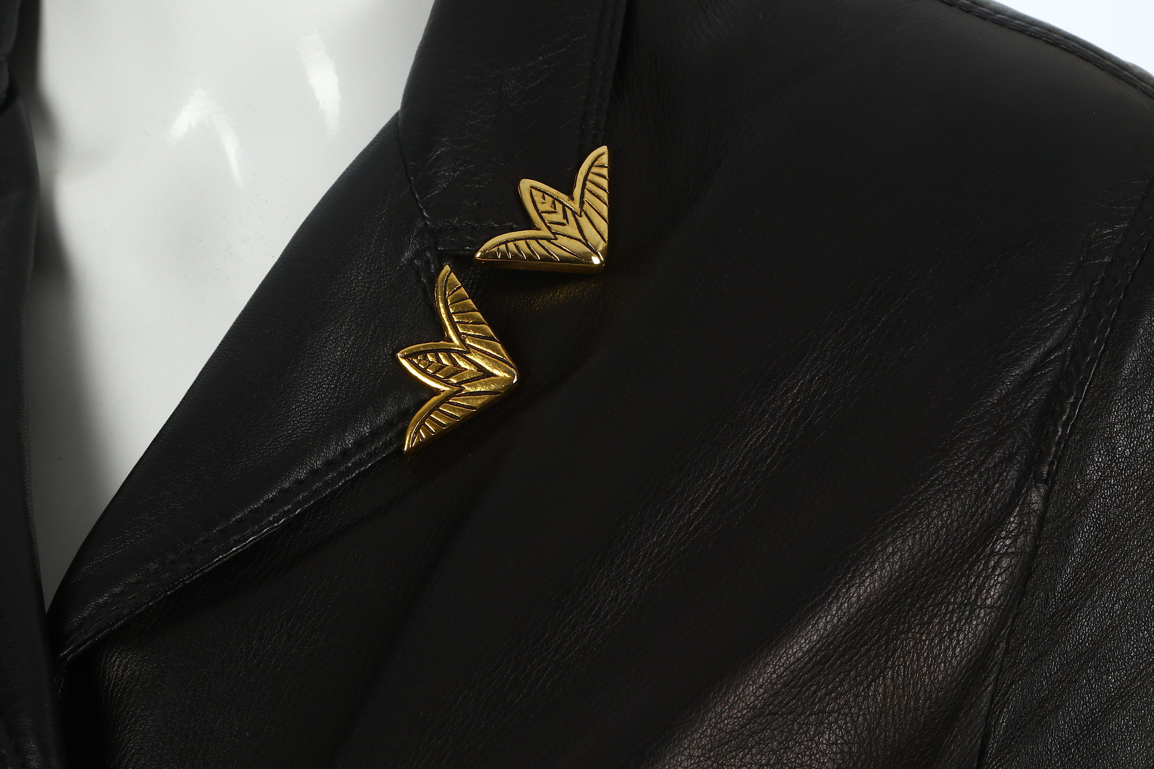 Gianni Versace Black Leather Jacket - Image 5 of 7