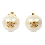 Chanel CC 'Pearl' Clip On Earrings