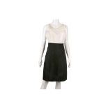 Chanel Black and White Silk Dress - size 36