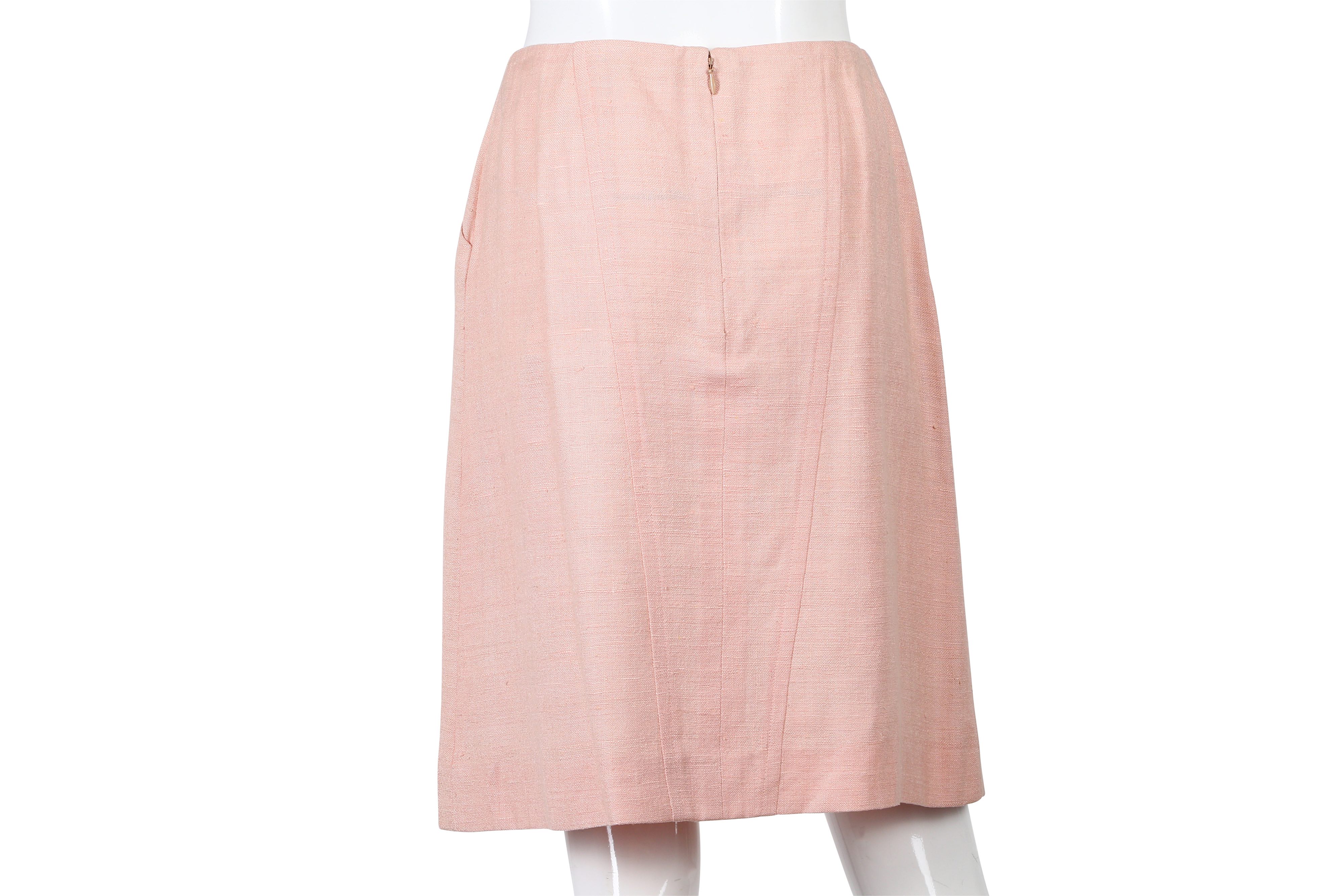 Chanel Pale Pink Silk Skirt - size 38 - Image 4 of 5