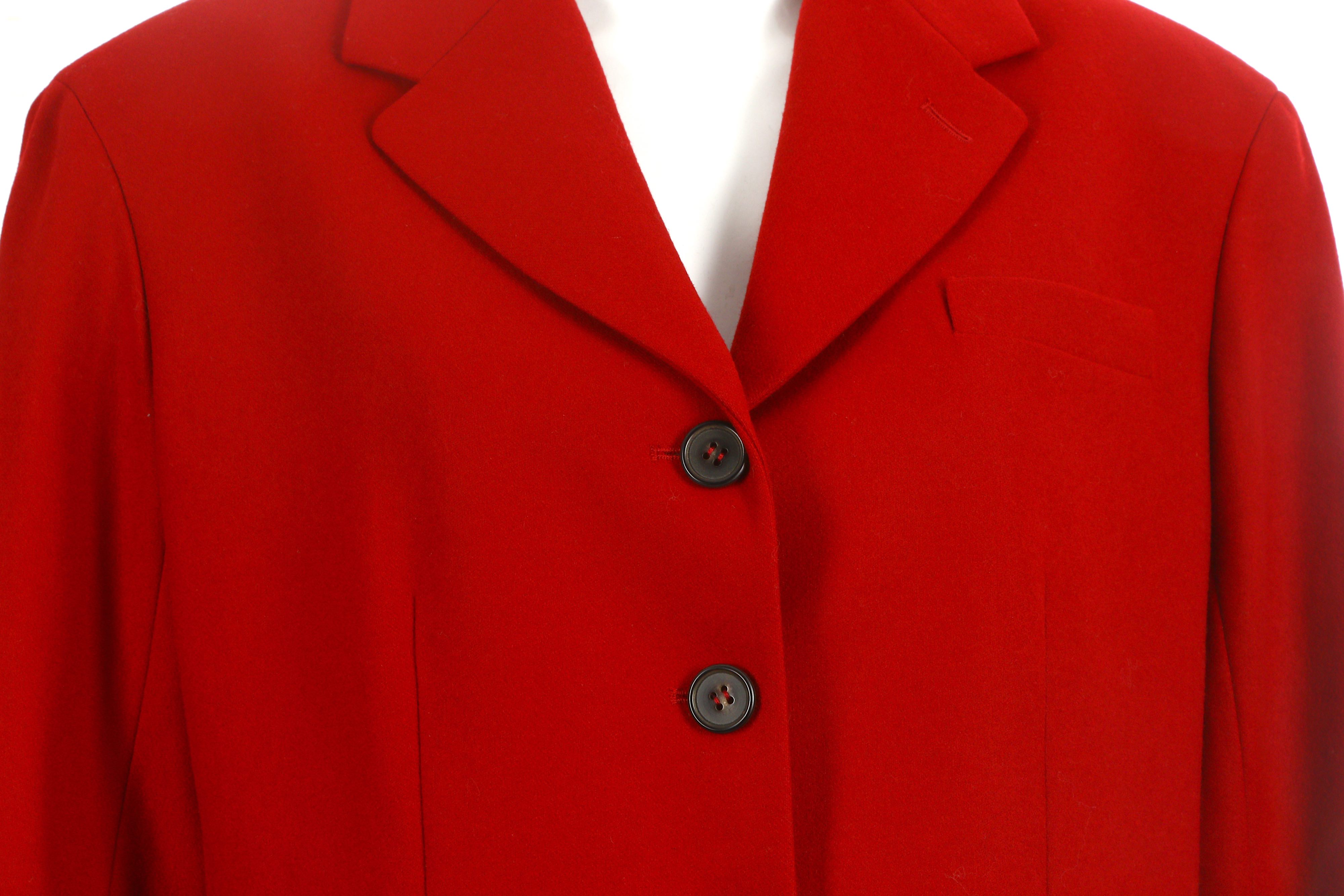 Hermes Red Wool Jacket - size 42 - Image 4 of 5