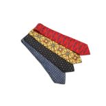 Four Hermes Silk Ties