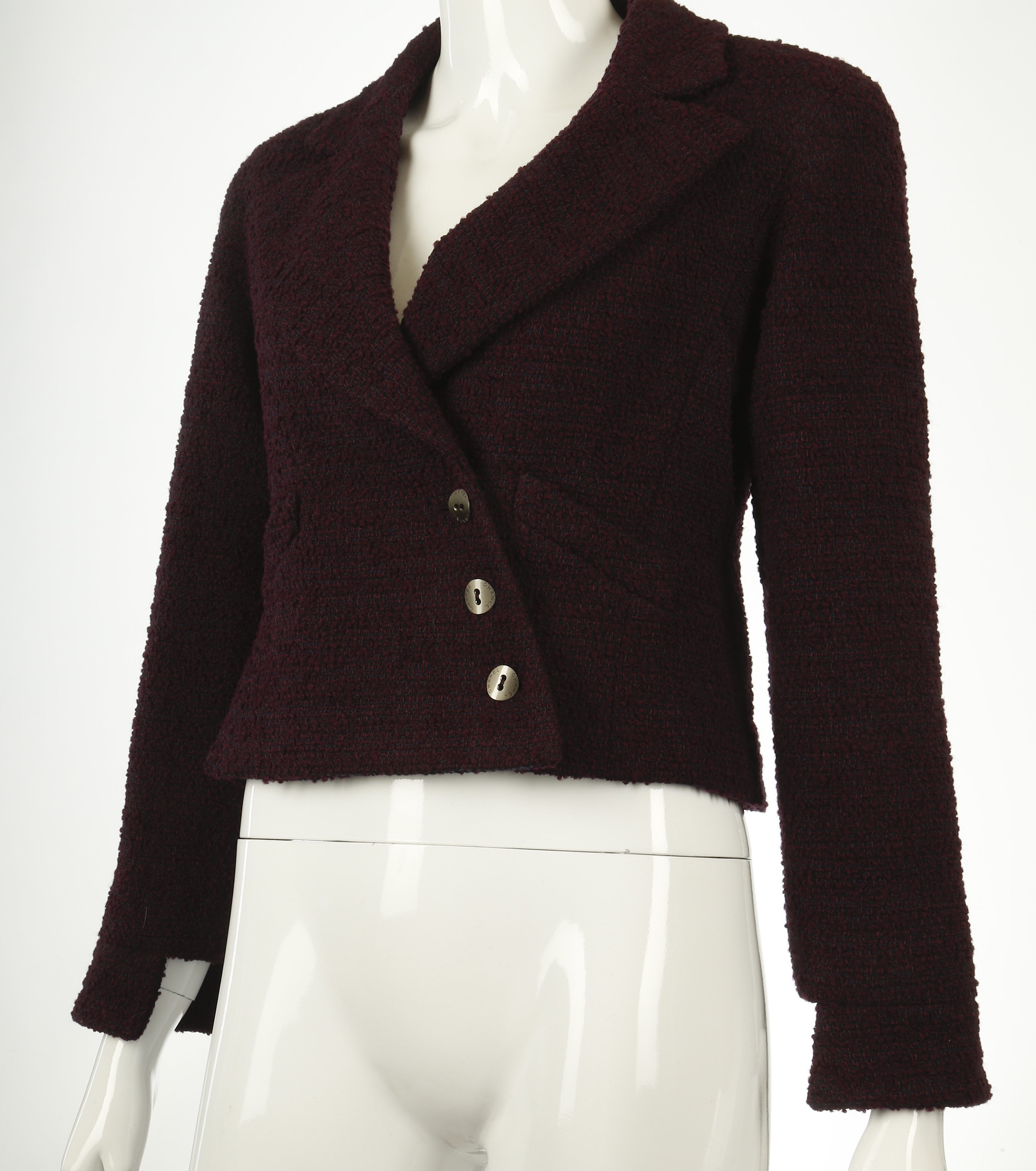 Chanel Deep Purple Cropped Jacket - size 38 - Image 3 of 5