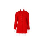 Chanel Red Boucle Jacket