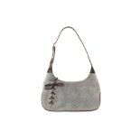 Salvatore Ferragamo Suede Denim Look Shoulder Bag