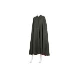 Valentino Moss Green and Red Wool Cape - size 10