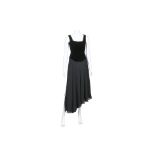 Chanel Black Velvet and Chiffon Fitted Dress - size 38