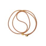 Hermes Brown Leather Tie Necklace