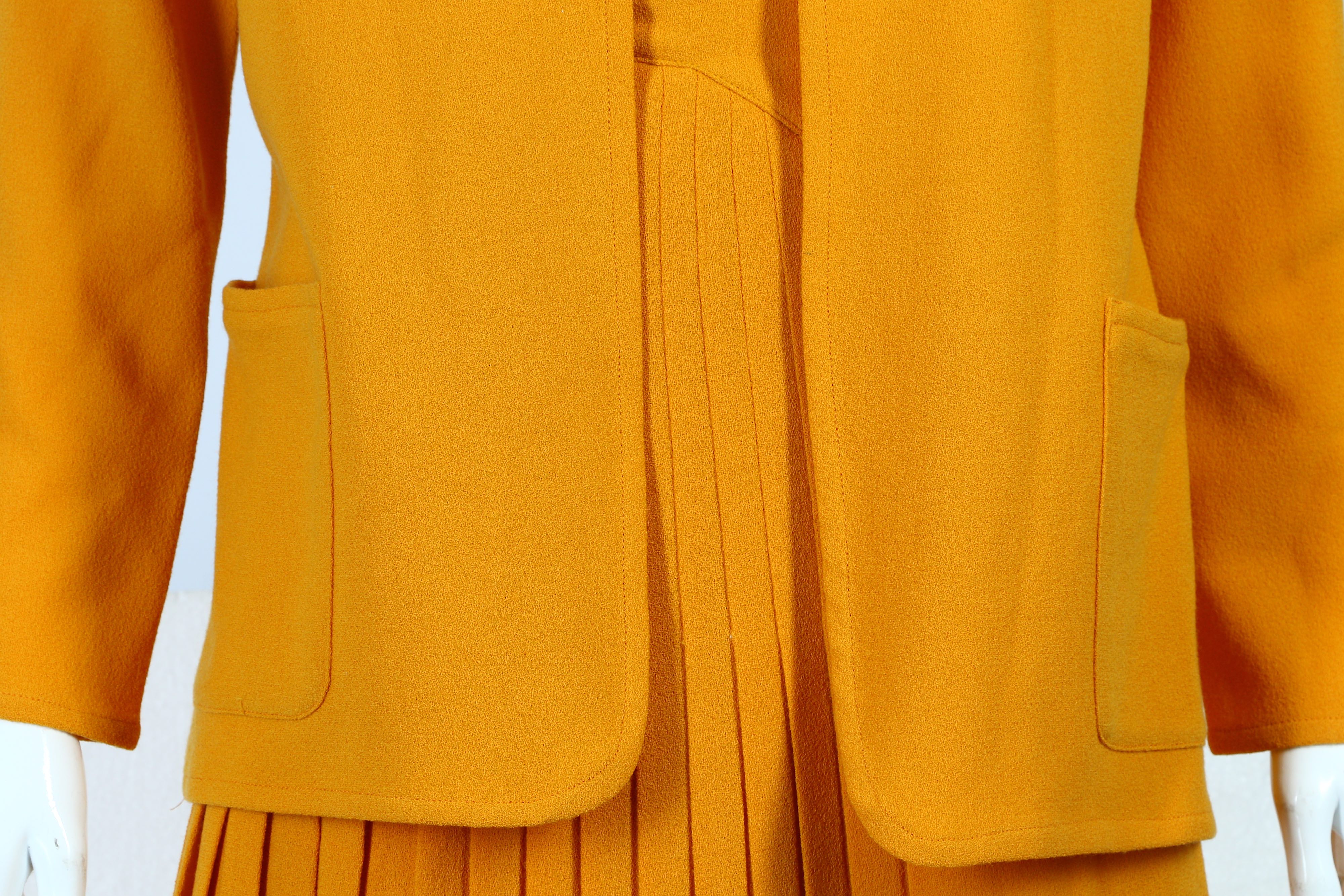 Christian Dior Orange Crepe Skirt Suit - size 40 - Image 2 of 5