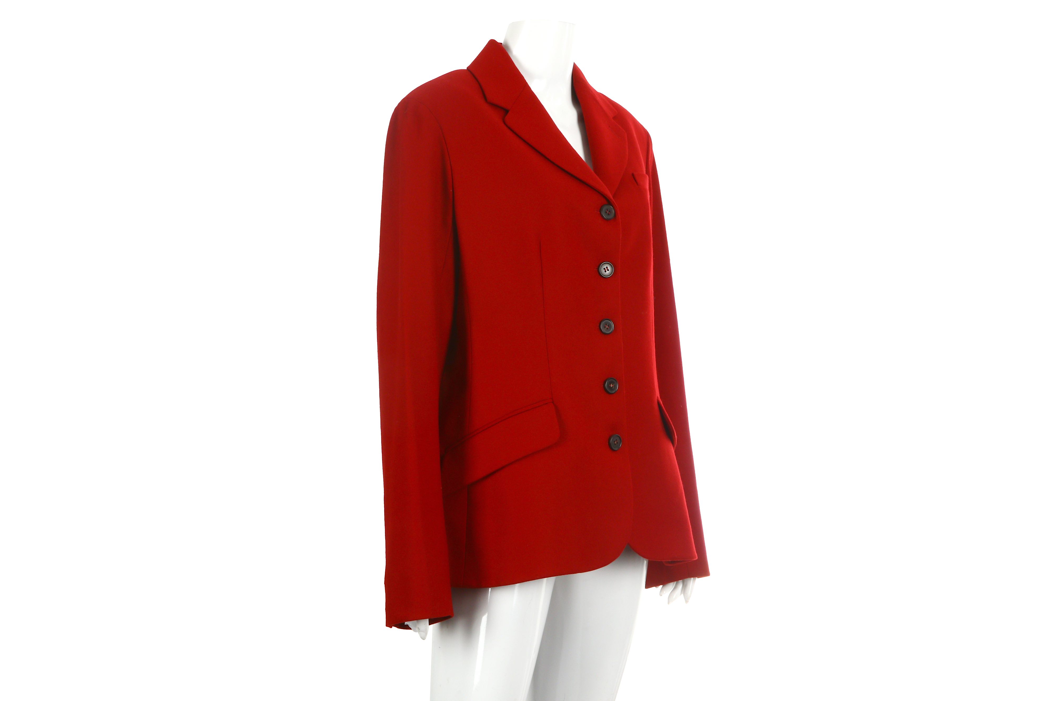 Hermes Red Wool Jacket - size 42 - Image 2 of 5