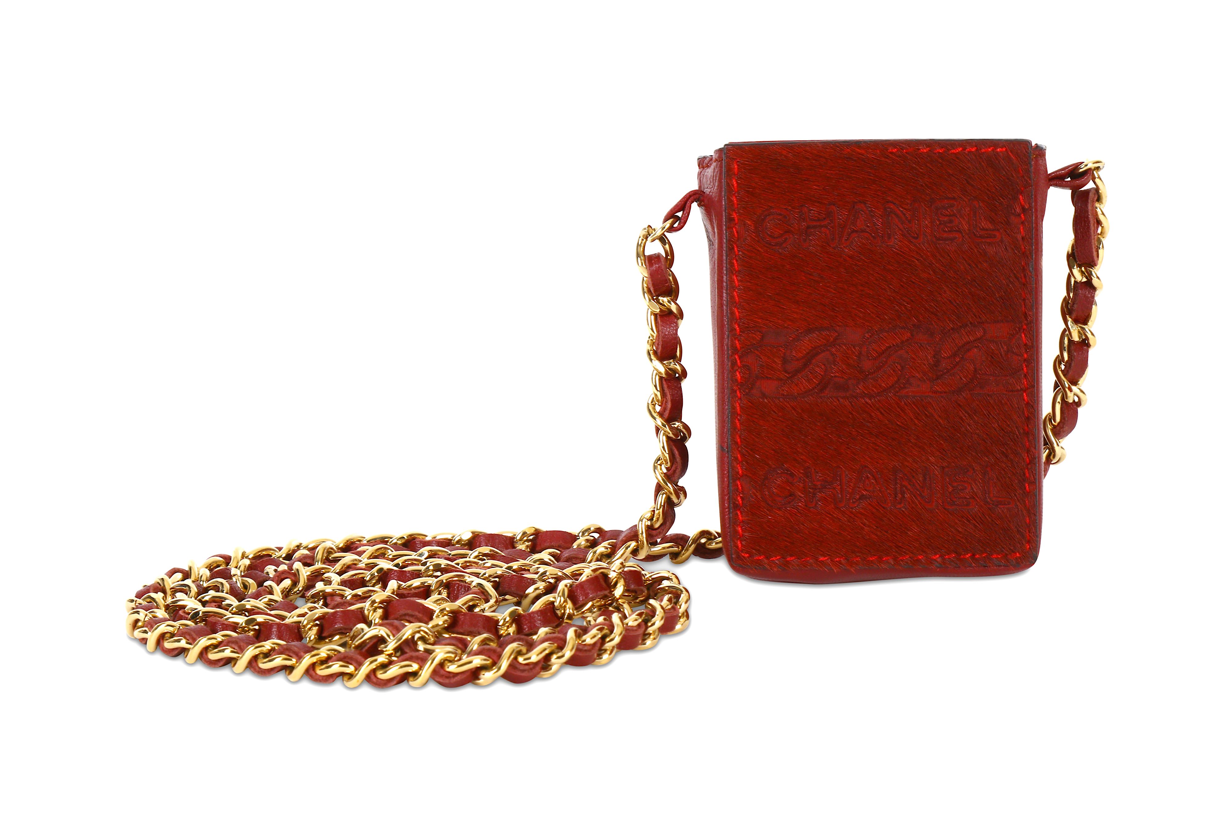 Chanel Burgundy Pony Skin Cigarette Pouch - Image 2 of 6