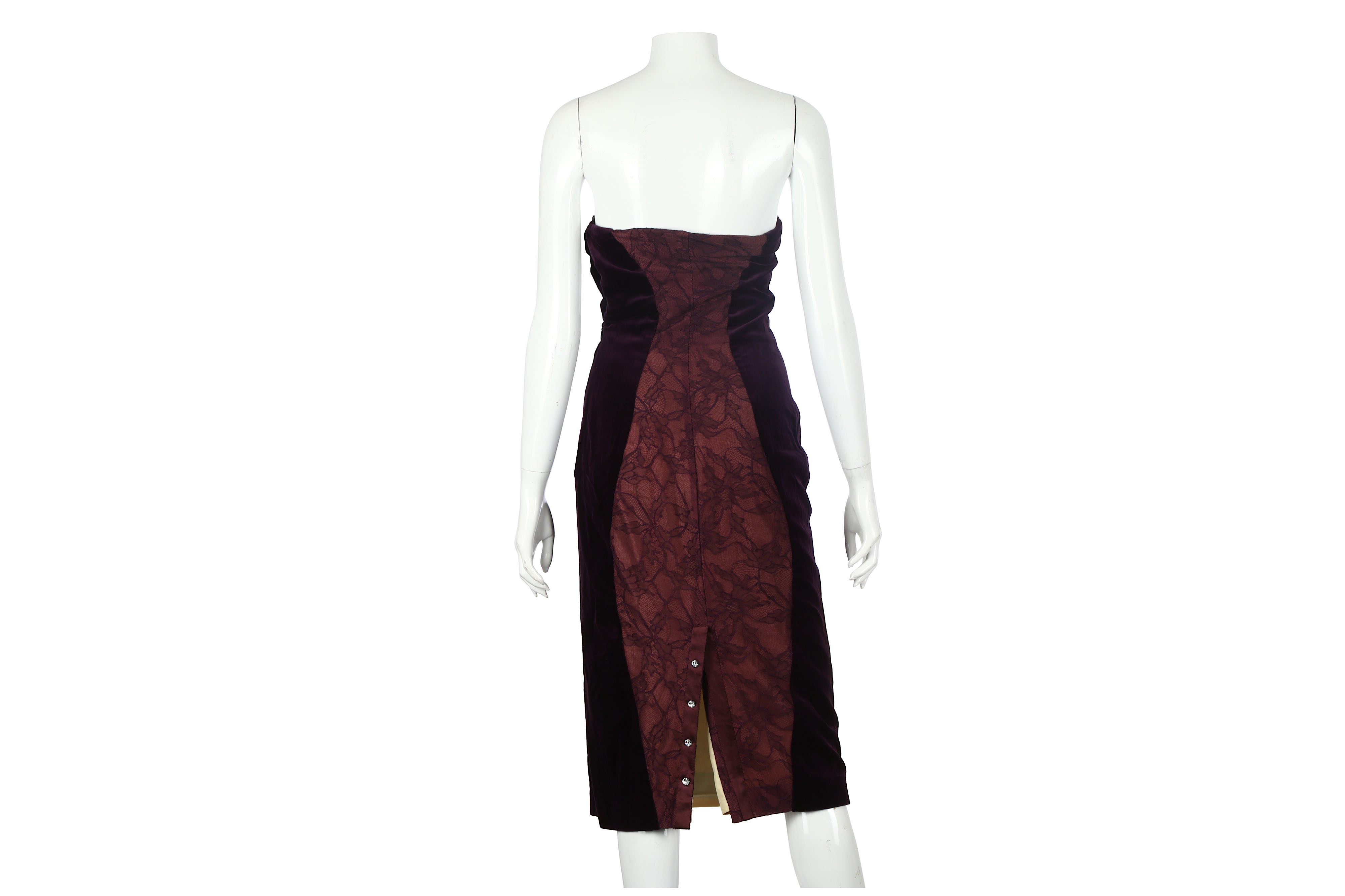 Paco Rabanne Purple Strapless Dress - Image 2 of 3