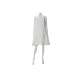 Chanel White Waffle Cotton Dress - size 44