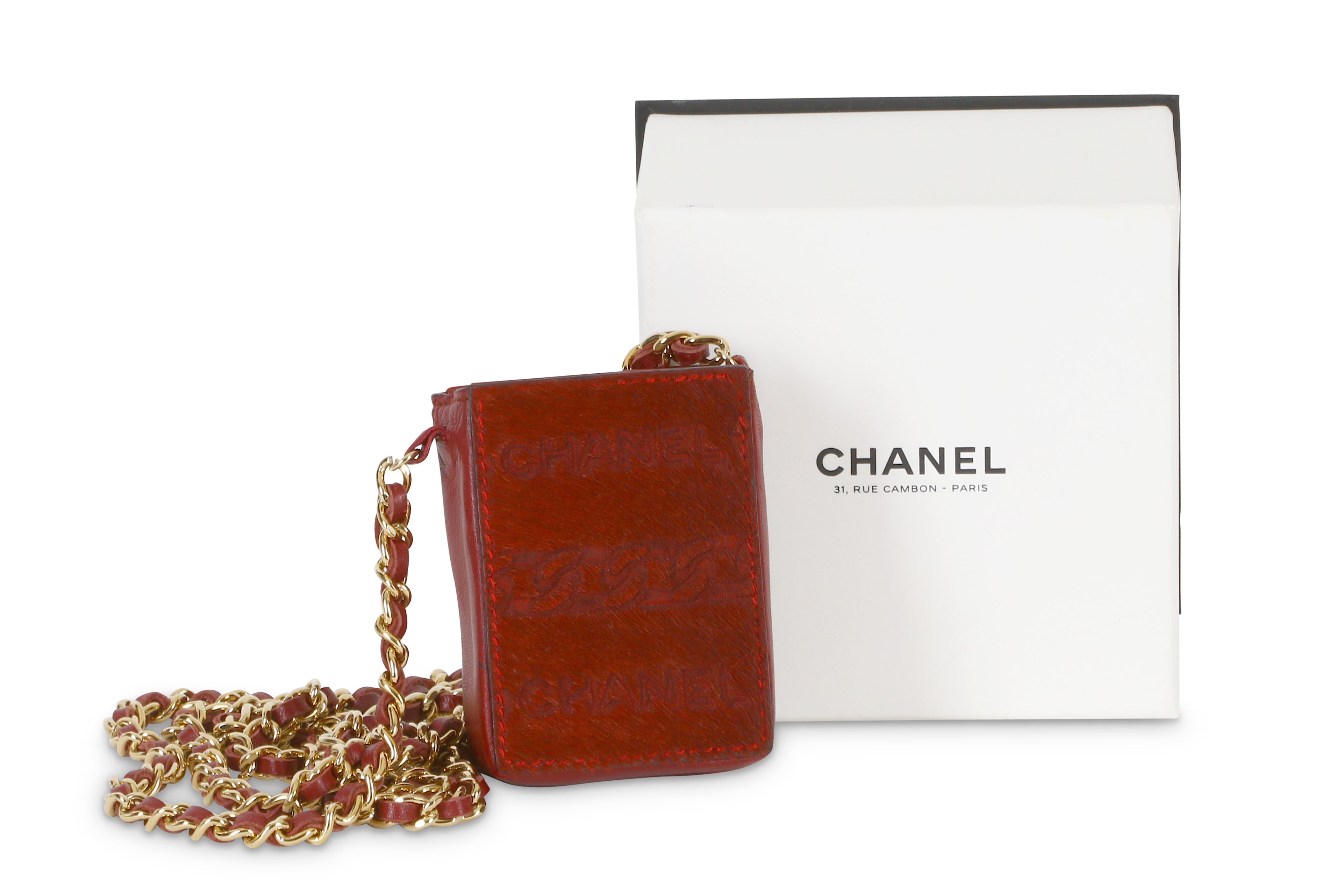 Chanel Burgundy Pony Skin Cigarette Pouch - Image 6 of 6